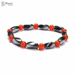 Náramek z Hematitu a Karneolu