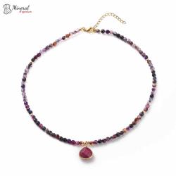 Náhrdleník z Achátu s přívěškem ve tvaru slzy