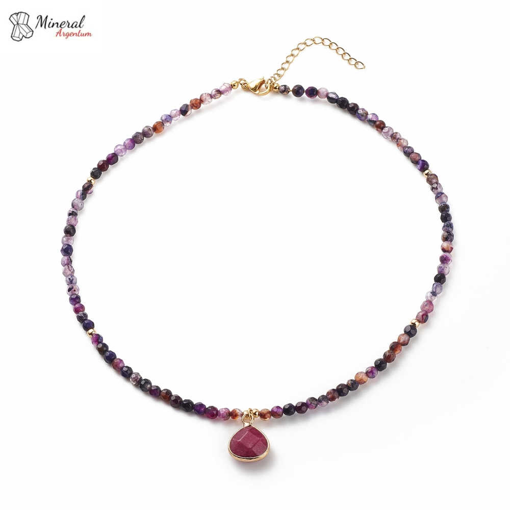 Náhrdleník z Achátu s přívěškem ve tvaru slzy